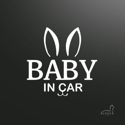 Baby in car「うさぎc」【おまけステッカー付】ベビーインカー　オリジナルステッカー　カーサイン