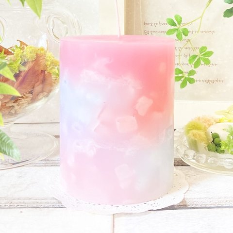 Φ7.8cm×H10cm ペタルキャンドル (サクラ) № 000706 /Gradation Candle