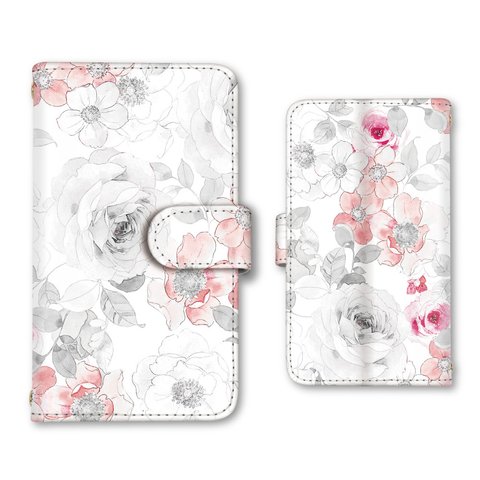 バラ 薔薇 花柄 手帳型 スマホケース 携帯ケース Xperia エクスペリア  xperia