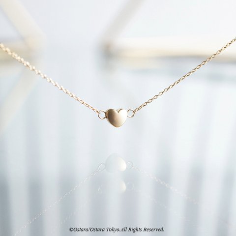 【14KGF】Necklace,Matt Gold Tiny Heart
