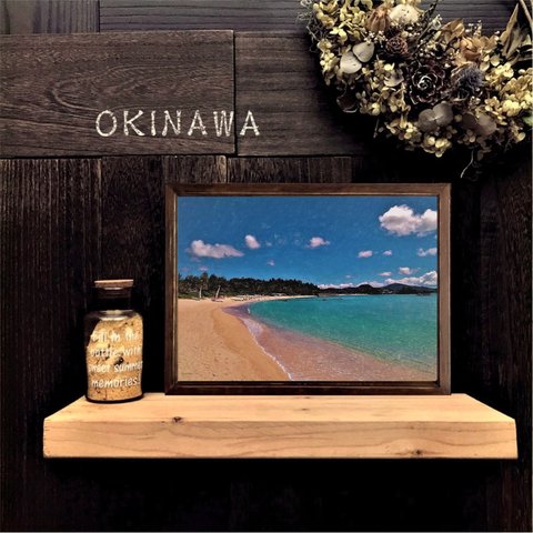 【送料無料】南国の風景☆OKINAWA No.257                   フレーム付    A4サイズ