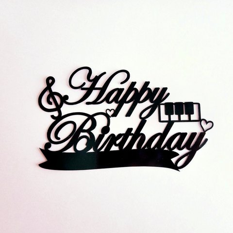 ケーキトッパー（BLACK）　（母の日、誕生日、お祝い、お小遣い、卒業、人事異動、退職、お礼）
