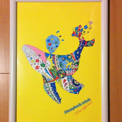 ⑬humpback whale～彩りの世界～　アートイラストポスター　インテリア　A4/B4