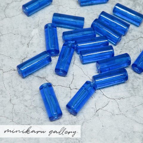 4個入(clear blue) vintage colorful tube beads