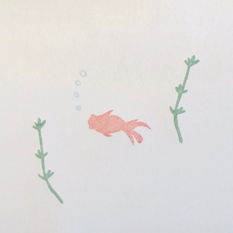 消しゴムはんこ＊金魚2