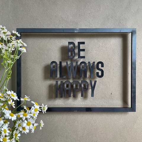 IRON ROGOPIN アイアンロゴピン「BE ALWAYS HAPPY」長四角枠(大)