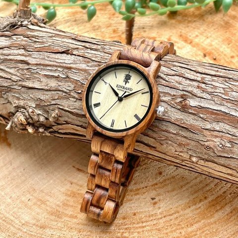 EINBAND Reise Zebrawood 32mm 木製腕時計 ウッドウォッチ