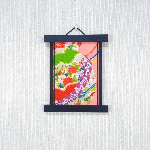 壁掛け　和風 かべ飾り　古布・花てまり　NO.11