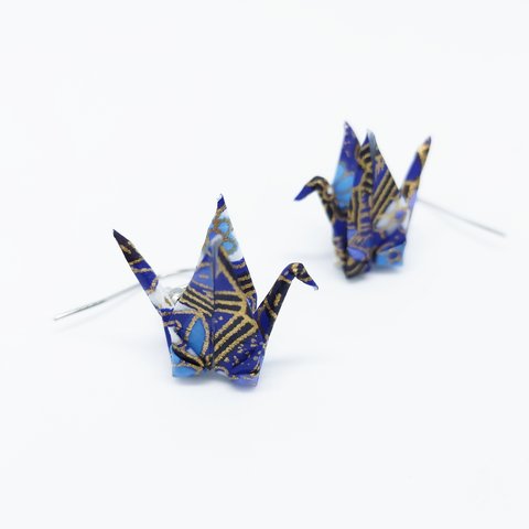 オリガミピアス・鶴　Origami Earrings Crane(a05t4c)
