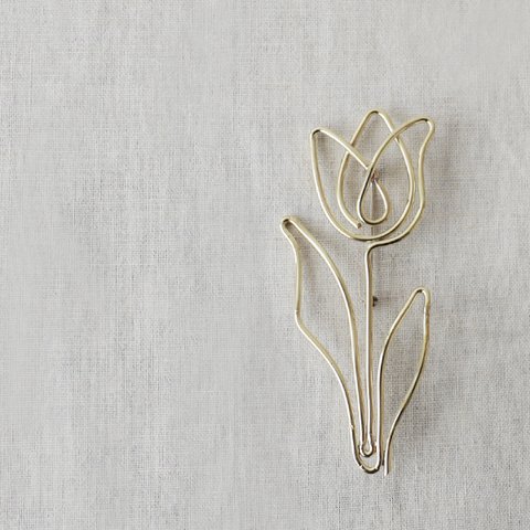 母の日ＳＡＬＥ　真鍮　Brass　野に咲くチューリップ ブローチ　ピン 花 アクセサリー ゴールド X30 