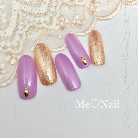 Me♡Nail パープル 浴衣 夏ネイル