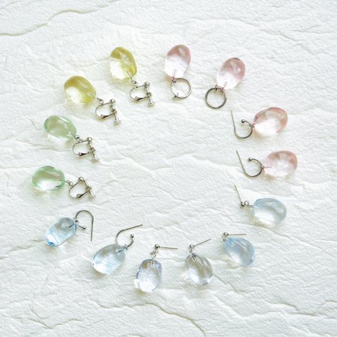 【Lime Green】Tumble Shape Earrings SS2024