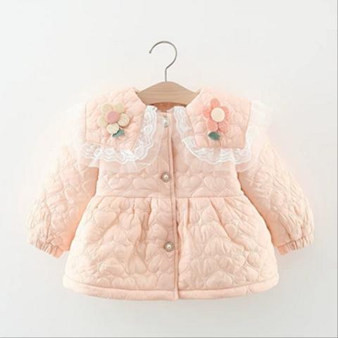 女の子 秋冬服 厚着 コート 赤ちゃん 上着 0-3歳 赤ちゃん 綿入れ 