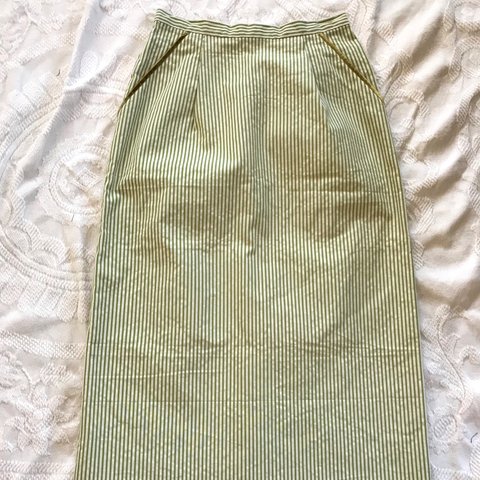 コットン○ストライプジャカードとキャンバスのタイトスカート