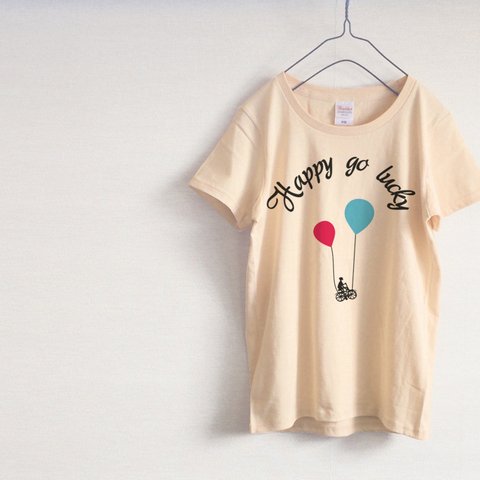 happy go lucky　風船Tシャツ（ナチュラル）