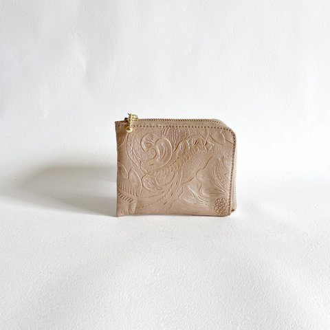 美しい ボタニカル  コンパクト L字財布 ミニ シャンパンゴールド