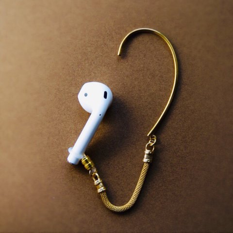 PodsTail イヤーフック「SWING JAZZ」 GOLD☆AirPods 落下防止☆