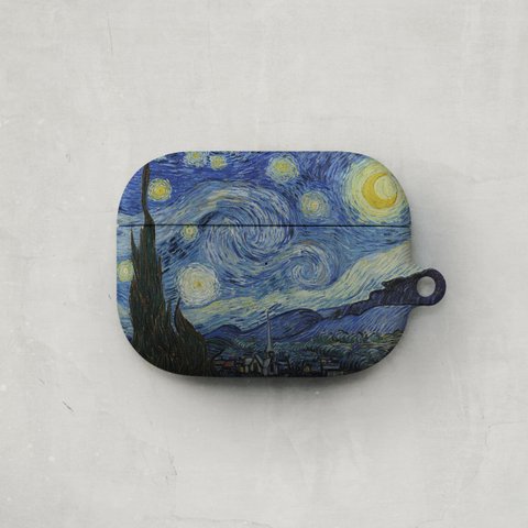 AirPods ケース / フィンセント ファン ゴッホ「星月夜 (1889)」 Pro 星 月 夜 幻想 おしゃれ 上品 名画 絵画 アート レトロ マット