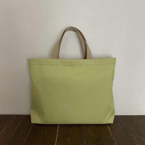 シンプルなレッスンバッグ/黄緑色の帆布