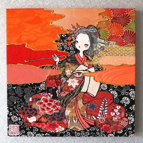 〈如蓮華在水 極彩色 山吹〉着物アート〈Nyorengezaisui Gokusaishiki YAMABUKI〉