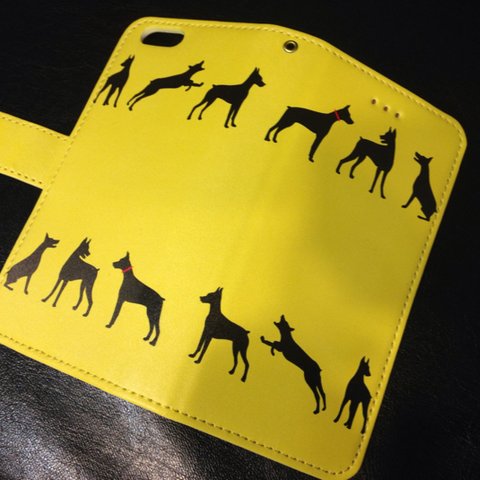 新品送料無料 iPhoneケース 手帳型 犬のシルエット いぬイヌ