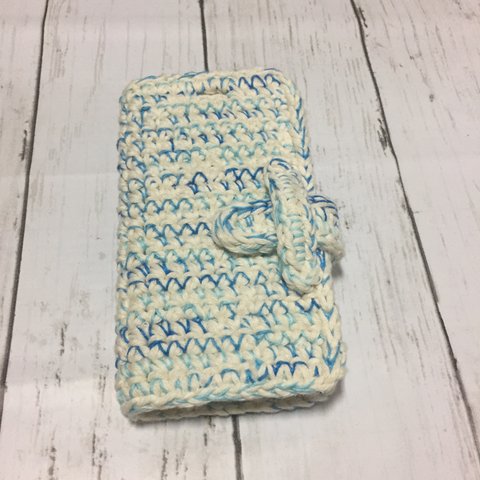 手編みのシンプル手帳型iphoneＸケース