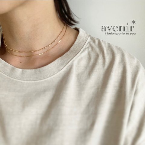【165】〜真鍮製〜　２連goldchain necklaces 