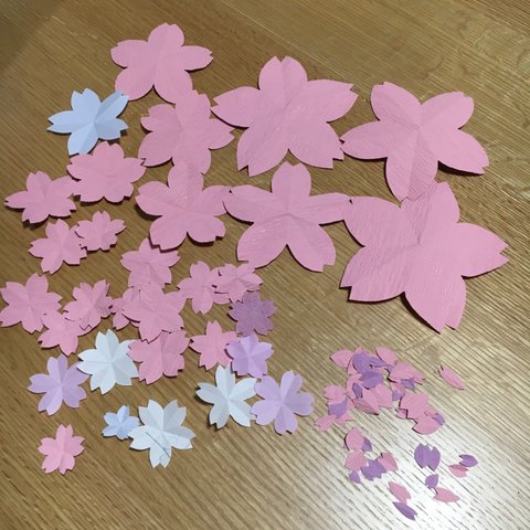 和紙で作った桜たち