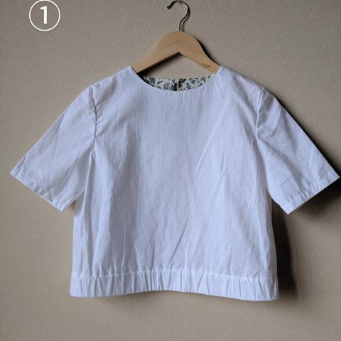 【コットン100%】プルオーバーシャツ　ホワイト