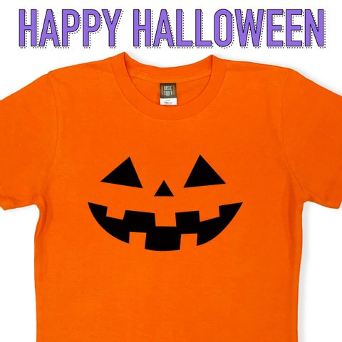 ハロウィン Tシャツ  おばけ かぼちゃ 大人 キッズ リンクコーデ おそろい 家族  面白 仮装 衣装 ハロウィン衣装【デザインT：おばけかぼちゃ・三角】