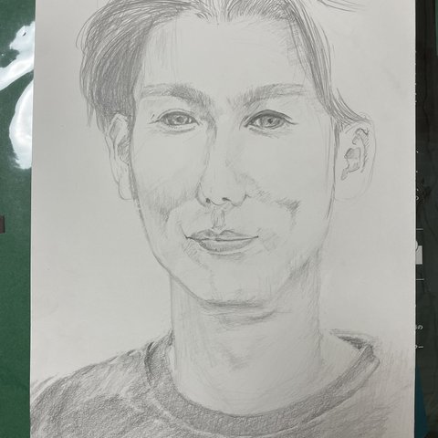 肖像画、細密似顔絵、手描きアナログ画。