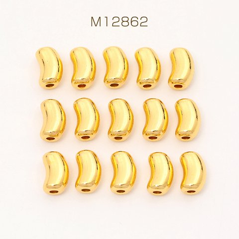 M12862  30個  メタルビーズ ゴールド 6×9mm  3 x（10ヶ）