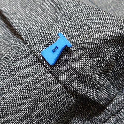 【1個 セット 】 三角フラスコ 型 ボタン ( ブルー 色 )
