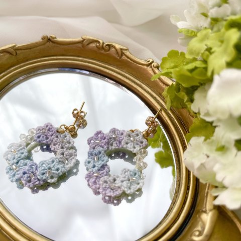 タティングレース❅紫陽花ピアス/イヤリング