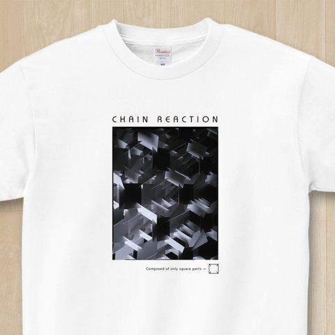 chain reaction_連鎖反応【7.4oz 厚手生地 ホワイト Tシャツ レディース メンズ 】