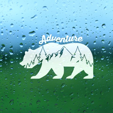 送料無料★Adventure Bear アドベンチャーベア◆15×9cm◆カッティングステッカー 超防水 UVカット 屋外使用可【C034】