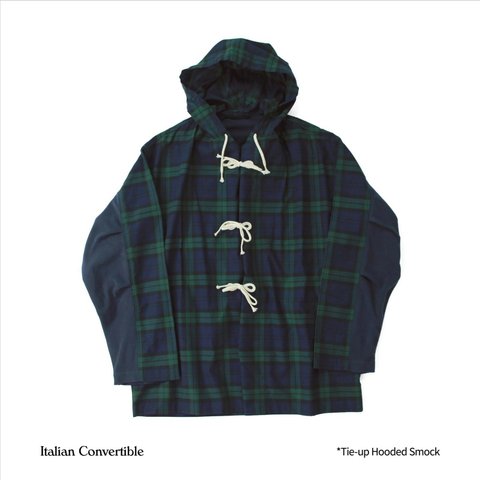 Italian Convertible-Tie-up Hooded Smock フード付き スモック