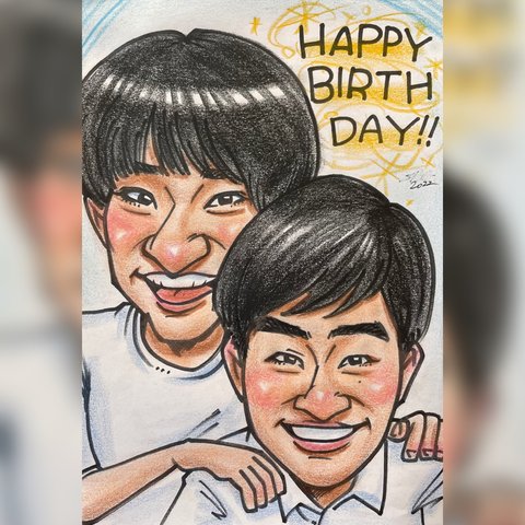 似顔絵オーダー　お誕生日　記念日　還暦　プレゼント　ウエルカムボードなど