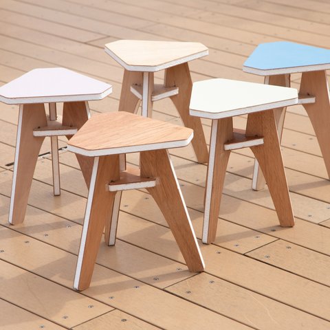 スツール　椅子　パステルカラー　木製　shopbot 