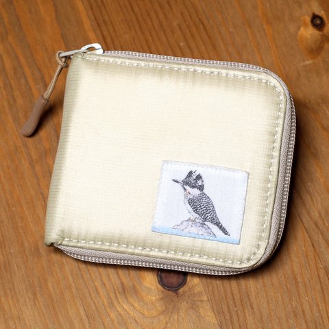 ヤマセミのラウンドファスナー二つ折り財布 (お好きな野鳥が選べます)