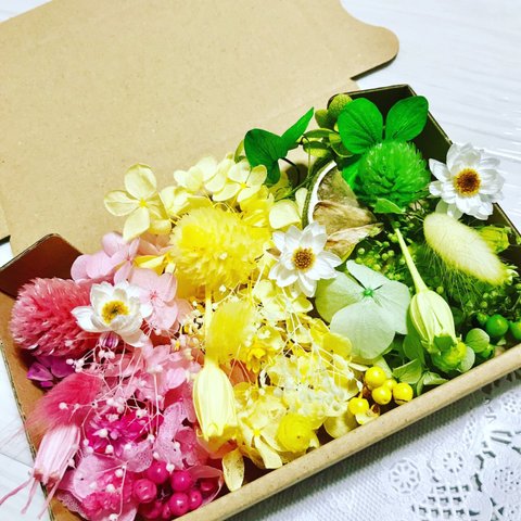 まんまる花かんざし＊ハーバリウム花材ドライフラワー 花材セット