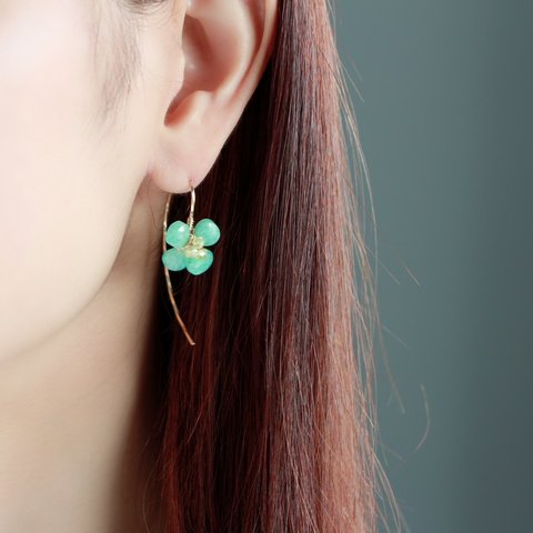 14kgf-Amazonite flower ピアス