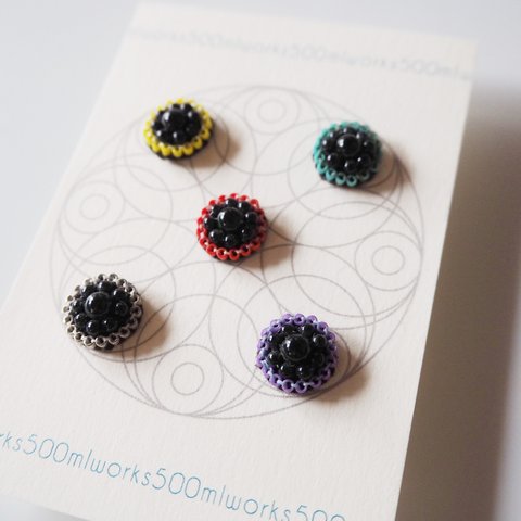 ビーズ刺繍ピアスセット【5pcs】