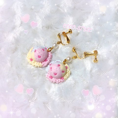 ♡コットンキャンディアイス♡イヤリング♡