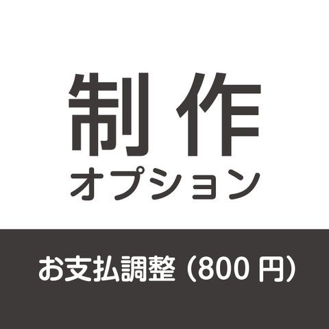 制作オプションのお支払調整 800円