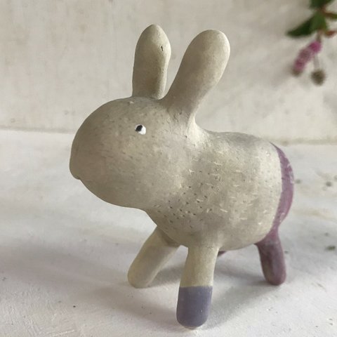 うさぎ（カラー）　Ｏ-381-2　陶製　/Rabbit/兔子