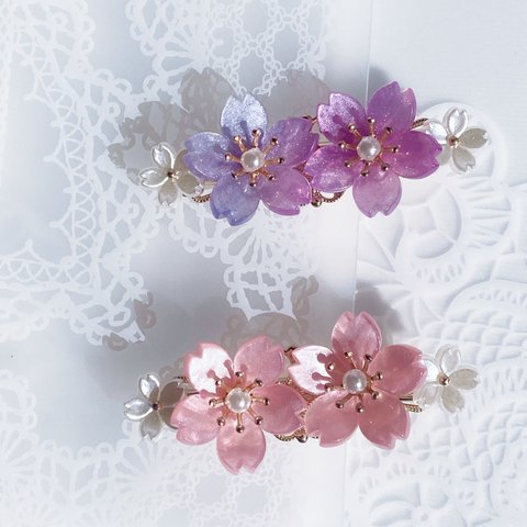 【新色】桜/夜桜のヘアクリップ