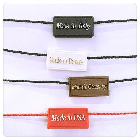 Made in USA, Made in France, Made in Italy, Made in Germanyの商品タグ8個入り