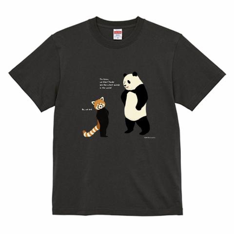 Tシャツ　パンダとレッサーパンダ　濃色系