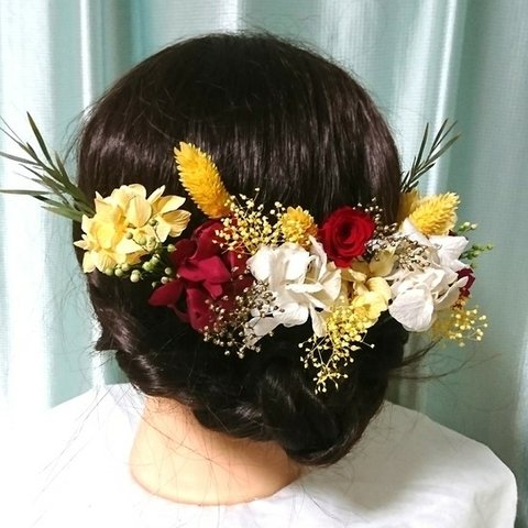 本物花のヘッドドレス♥️結婚式 卒業式 入学式 成人式